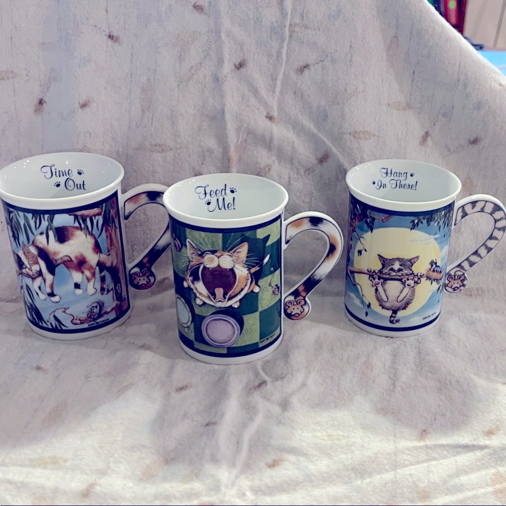 Danbury Mint Comical Cat Mugs